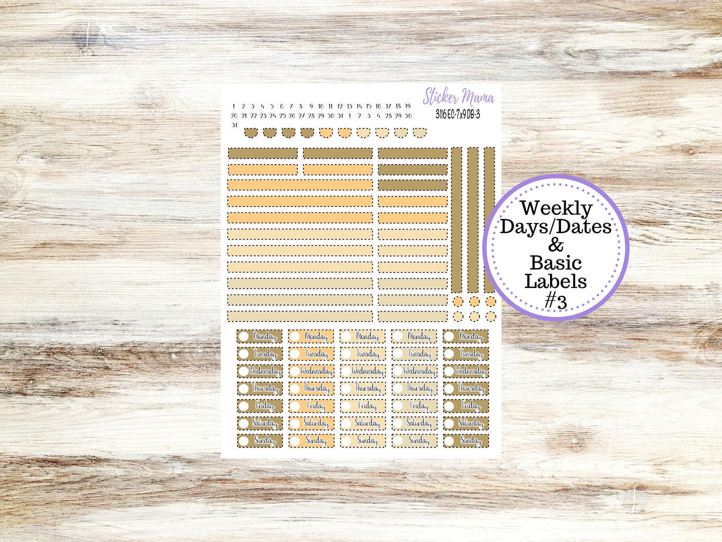 Erin Condren Dashboard Planner Kit DB | 3116 Pumpkin Spice