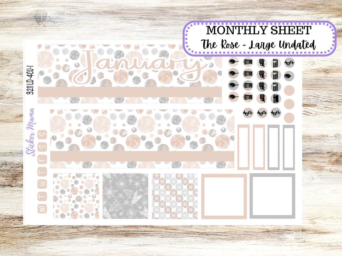 LD "The Rose" - Large Undated Sewn || 4 COLUMN Undated (formerly project undated). Planner Kit #3211 || Pastel Wonderland || 10-25