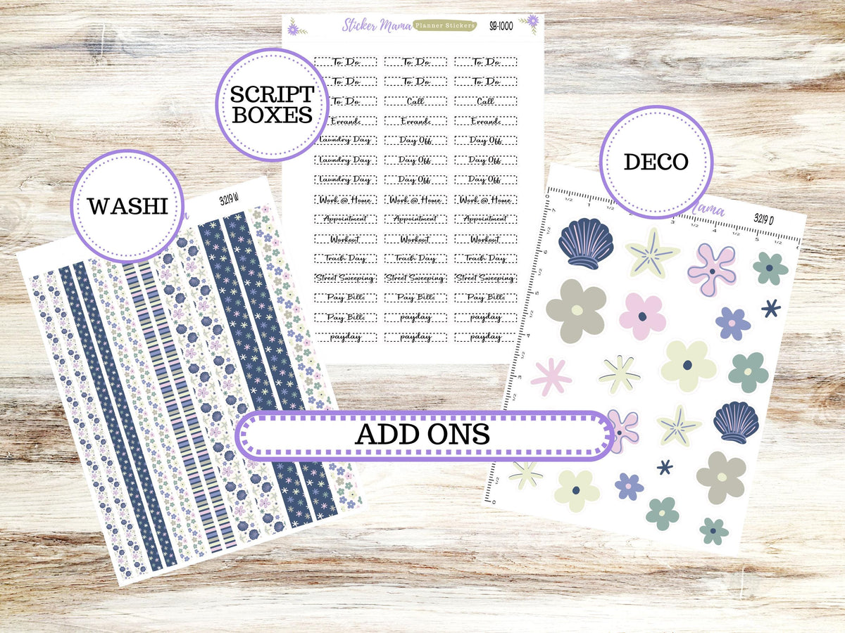 Laurel Denise Large Rose Planner Sticker Kit | 4-COLUMN (formerly project) | August Tropical Trinkets 3219 | 5-26