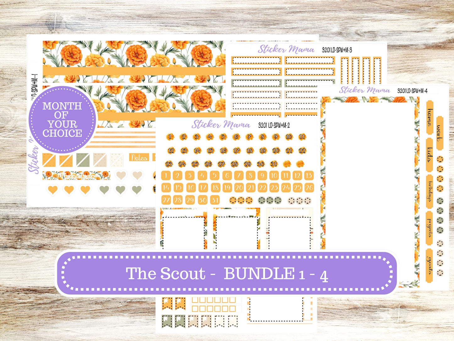 Laurel Denise Small Scout Planner Sticker Kit | Portrait Weekly + Monthly |  Choose Your Month Fall Colors #3201 | 4-26