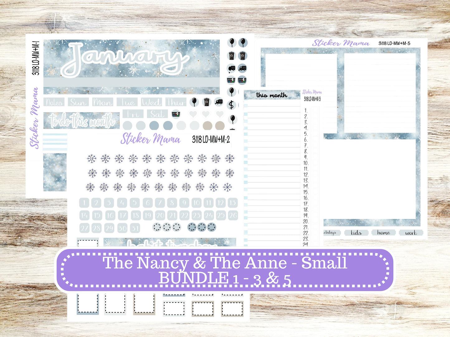 LD SMALL "The Anne" & "The Nancy" || MINI Week + Month Planner Kit #3118 || Laurel Denise Horizontal Vertical || January || 10-25