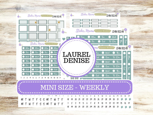 LAUREL DENISE MINI Weekly Planner Kit #3122  || Laurel Denise Kit || Laurel Denise Stickers || Horizontal Vertical || Vintage Bloom