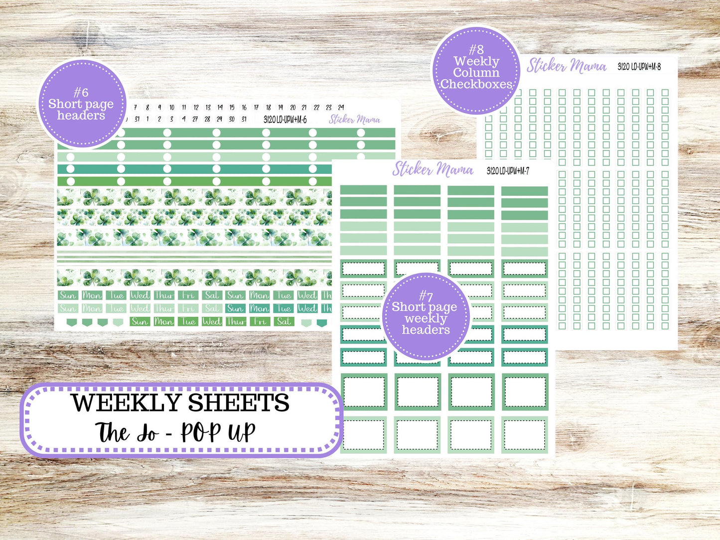 LD POP-UP Week+Month Planner Kit #3120 || The Jo || March Shamrock Magic || Laurel Denise Kit || Laurel Denise Stickers || 11-25
