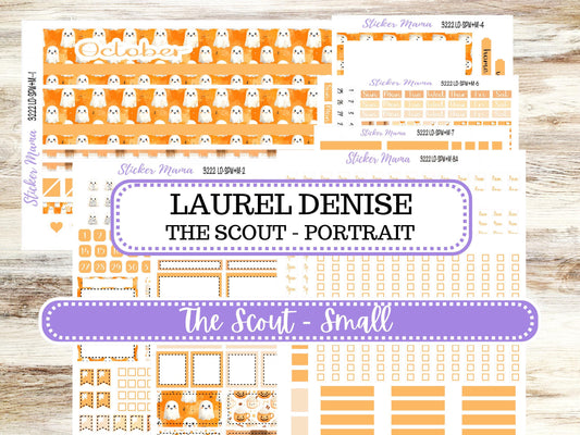 Laurel Denise Small Scout Planner Sticker Kit | Portrait Weekly + Monthly | October Cozy Ghost 3222 | 7-26