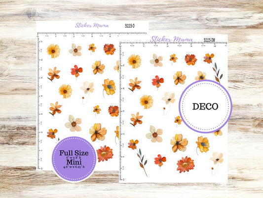 DECO-3223 | Fall Pressed Flowerrs | Planner Stickers | Fall Stickers | November