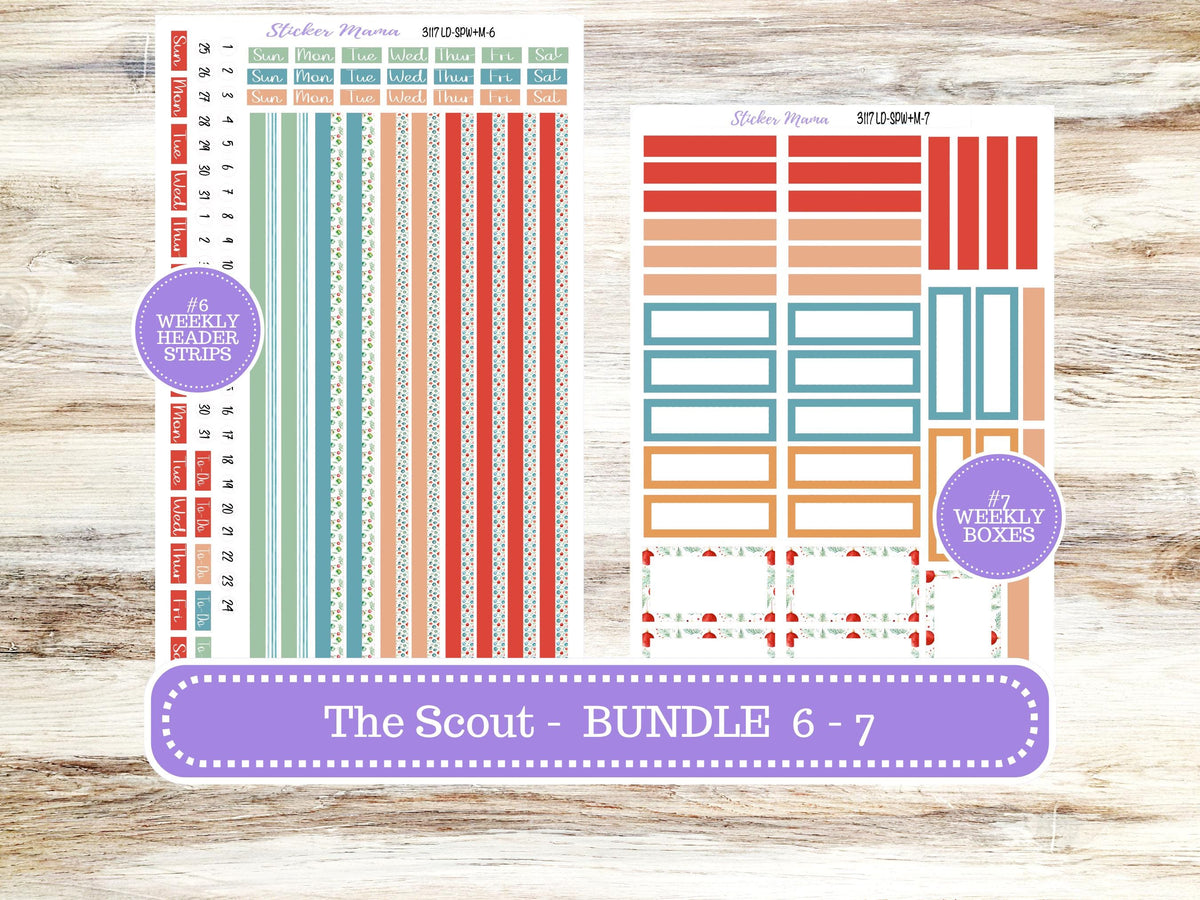Laurel Denise Small Scout Planner Sticker Kit | Portrait Weekly + Monthly | December #3117 | 10-25