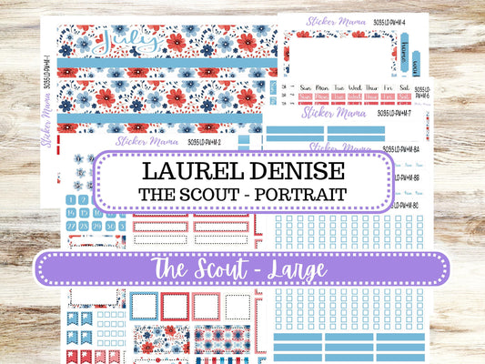 Laurel Denise Large Scout Planner Sticker Kit | Portrait Weekly + Monthly | July 3035 American Dream | 4-26