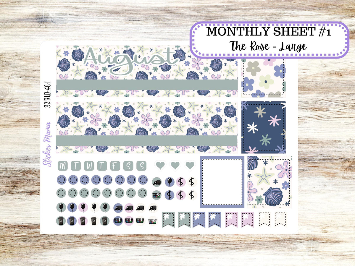 Laurel Denise Large Rose Planner Sticker Kit | 4-COLUMN (formerly project) | August Tropical Trinkets 3219 | 5-26