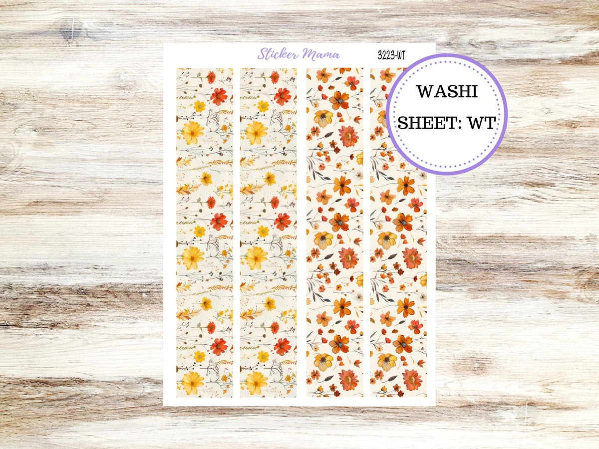 Washi Planner Stickers | 3223 Fall Pressed Flowers