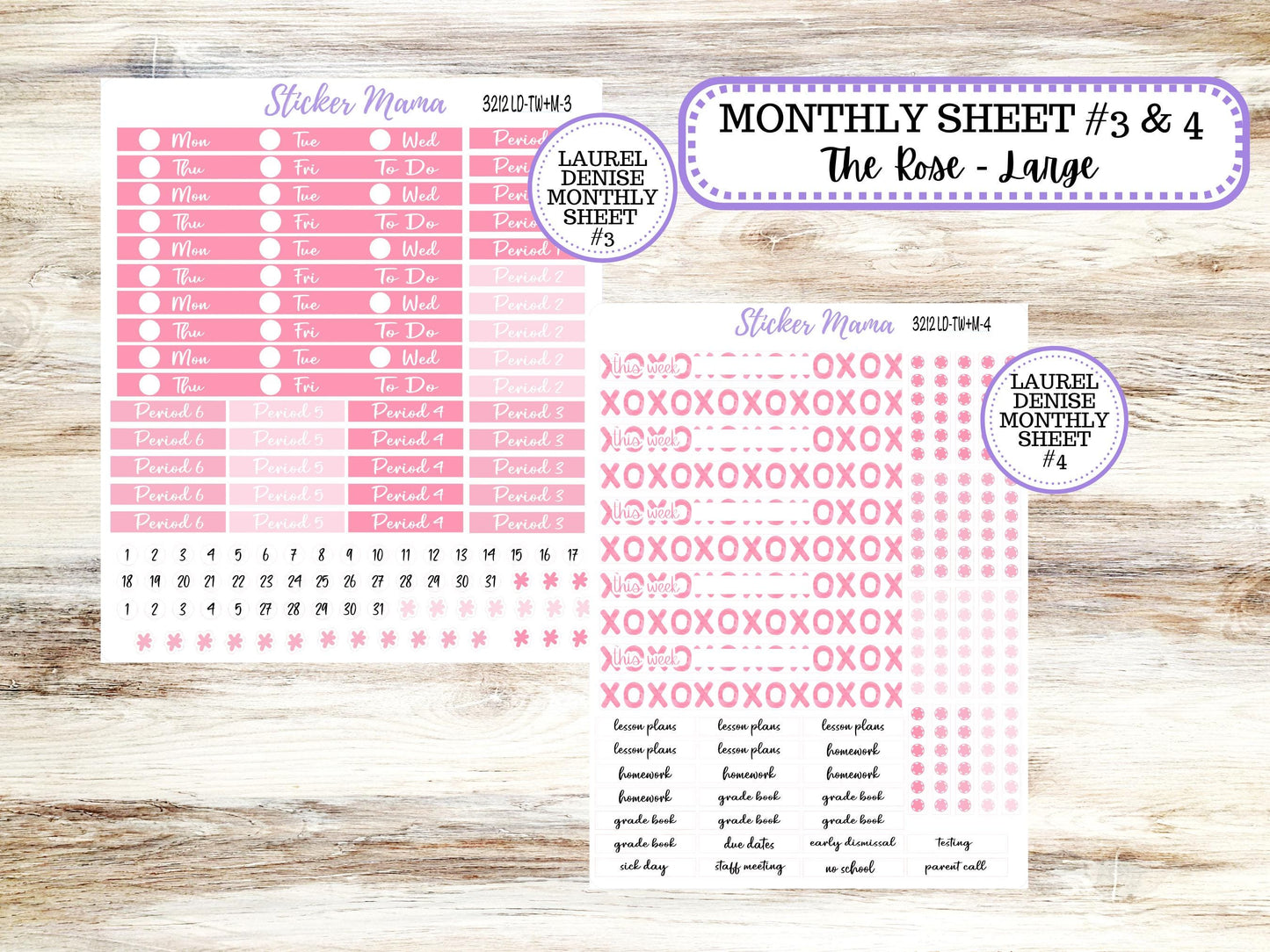 LD "The Valerie" || TEACHER Week + Month Planner Kit #3212 || Love Notes ||Laurel Denise Kit || Laurel Denise Teacher Planner | 10-25