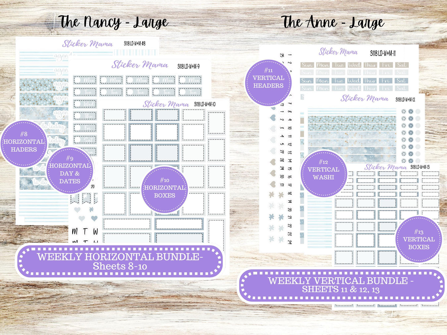 LD “The Nancy & Anne” Large || Week + Month PLANNER Monthly Kit #3118 || Laurel Denise Horizontal Vertical Kit || January || 10-25