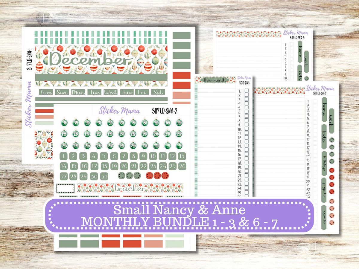Laurel Denise Small Anne and Nancy Planner Sticker Kit 3117 | December Jolly Jewels | 9-26