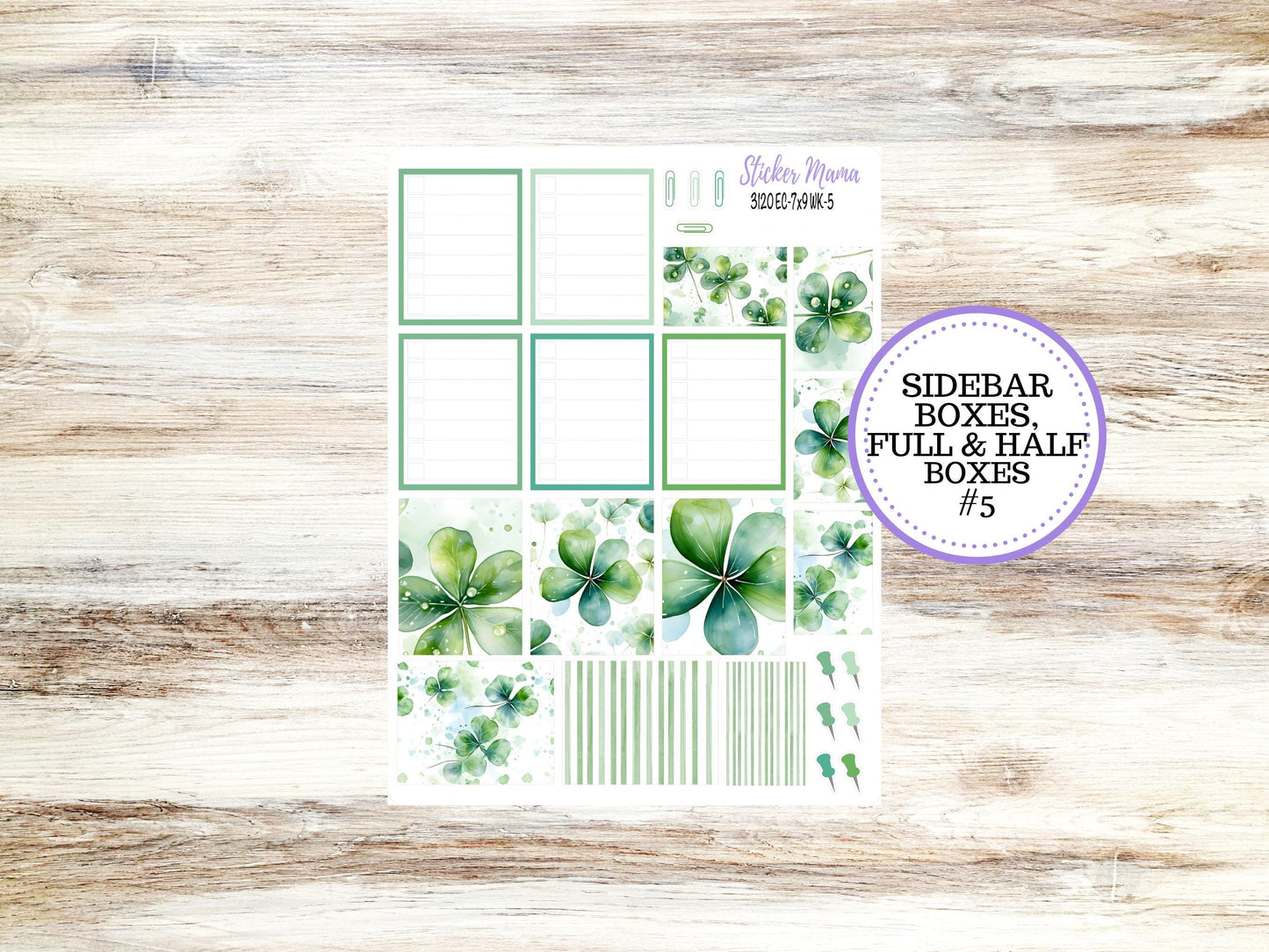 ERIN CONDREN WK-3120 || Shamrock Magic || Weekly Planner Kit || Erin Condren || Hourly Planner Kit || March Vertical Planner Kit