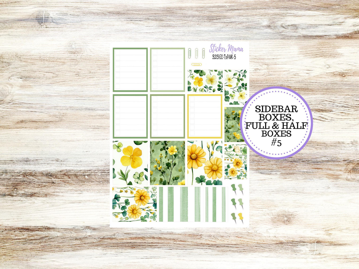 ERIN CONDREN WK-3213 || Lucky Blossom || Weekly Planner Kit || Erin Condren || Hourly Planner Kit || March Vertical Planner Kit