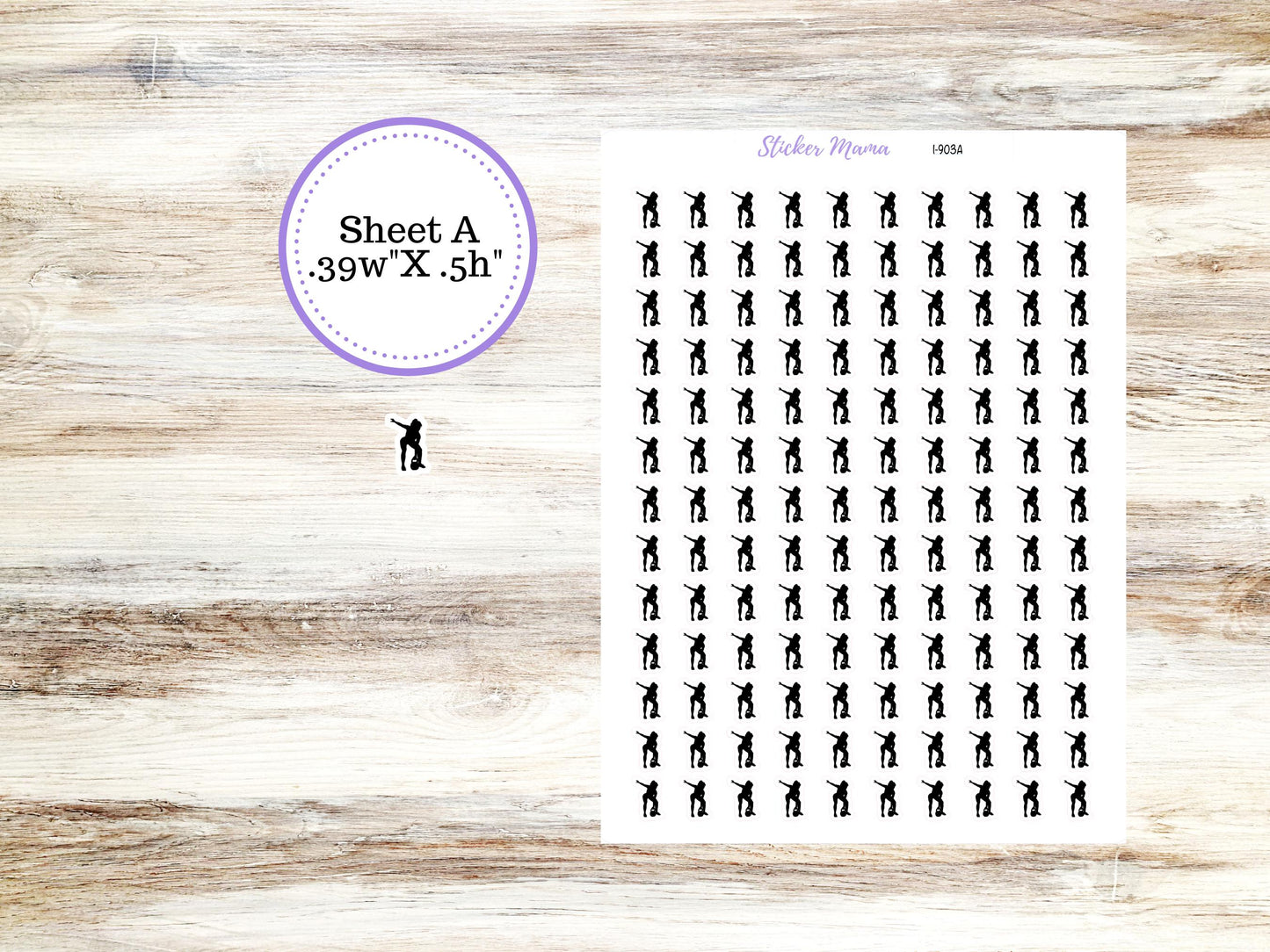 Kettle Bell Planner Stickers I-903 (.3, or .5,) |