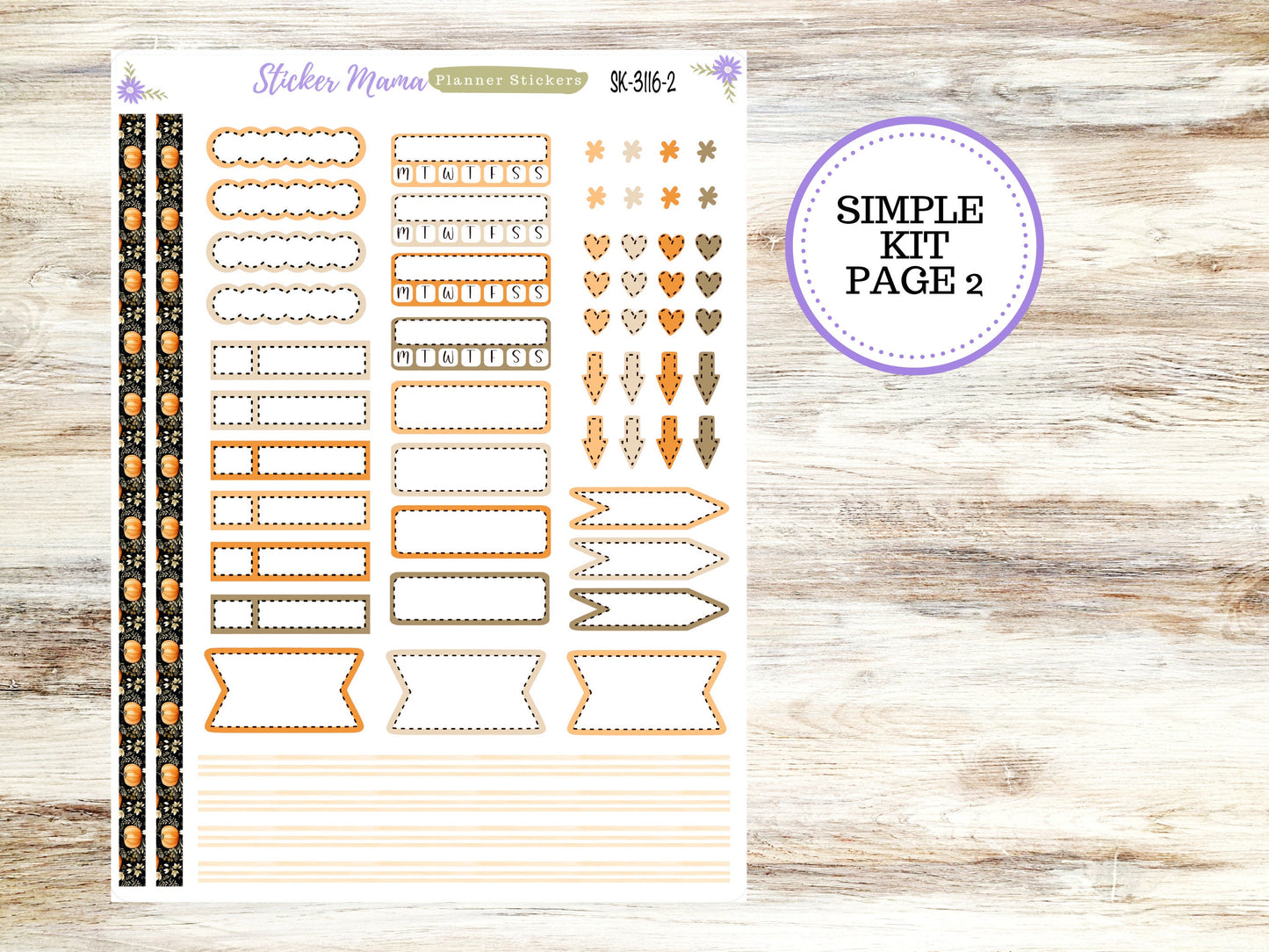 SIMPLE KIT  || #3116 || Pumpkin Spice || Any Kind Planner || Planner Stickers || Planner Stickers