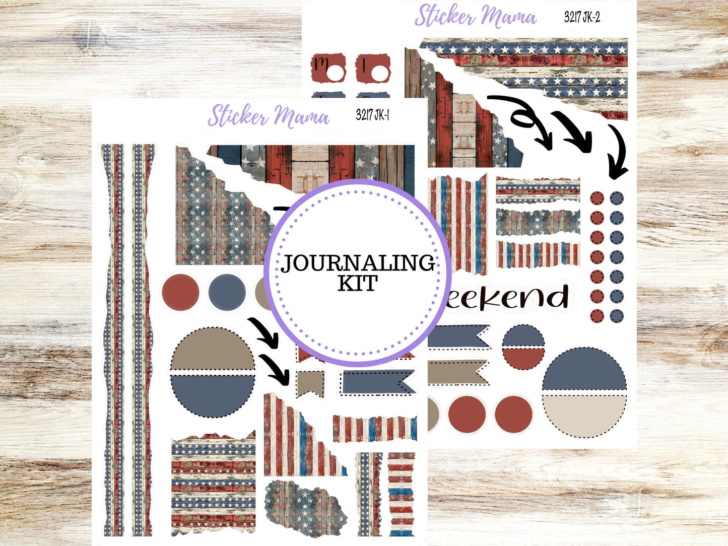 Journaling Stickers | Planner Stickers Kit | 3217 Old Glory