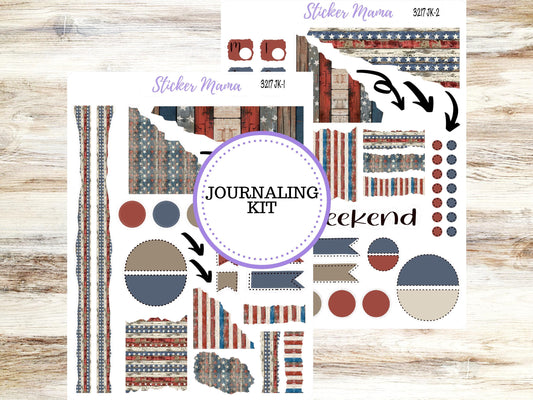 Journaling Stickers | Planner Stickers Kit | 3217 Old Glory