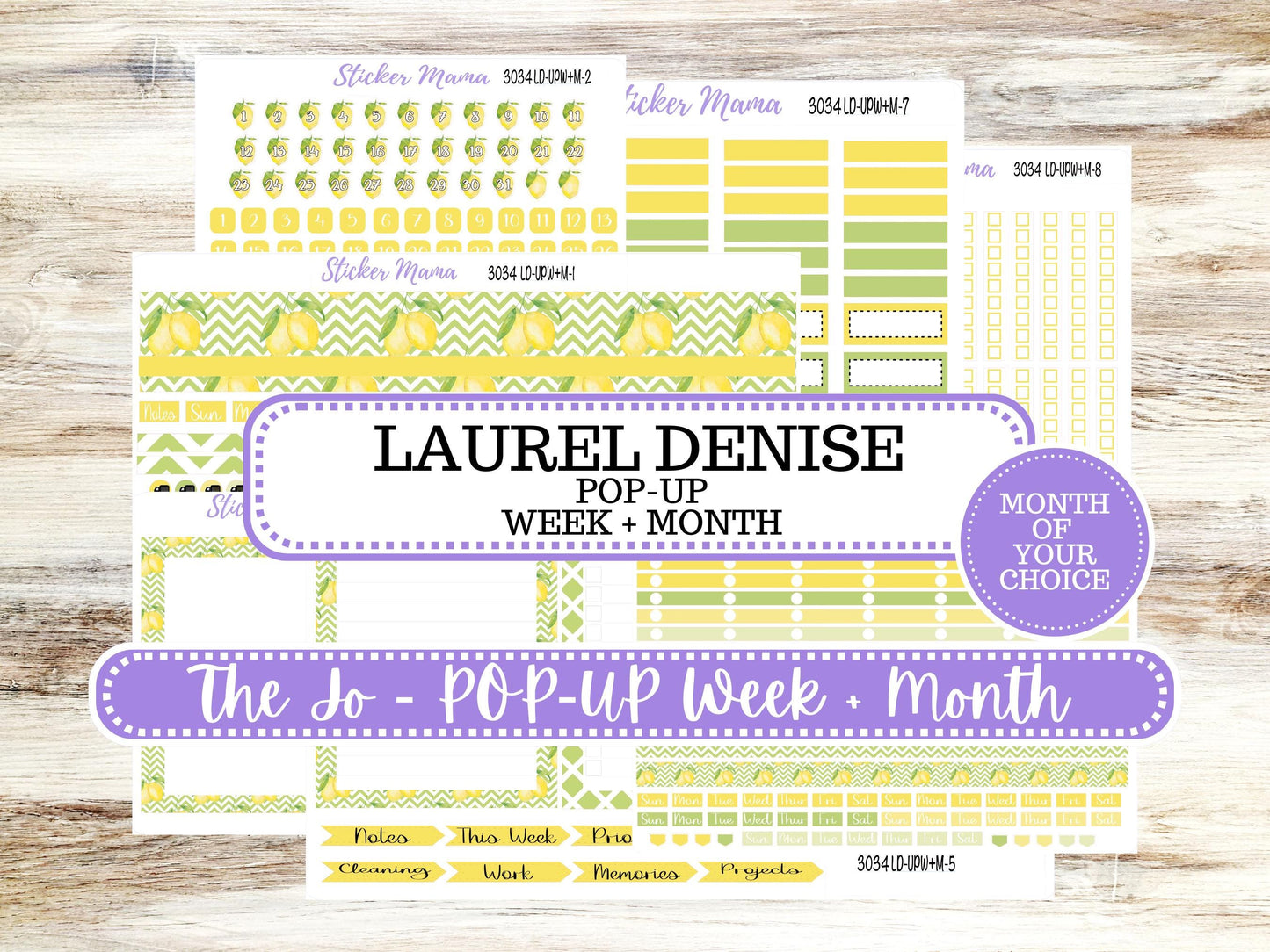 LD POP-UP Week+Month Planner Kit #3034 || The Jo || Fresh Squeeze || Laurel Denise Kit || Laurel Denise Stickers || 11-25