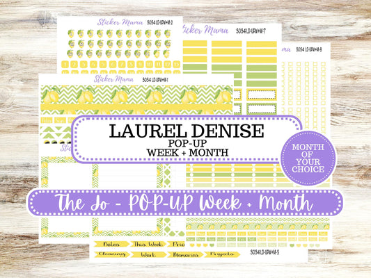 LD POP-UP Week+Month Planner Kit #3034 || The Jo || Fresh Squeeze || Laurel Denise Kit || Laurel Denise Stickers || 11-25