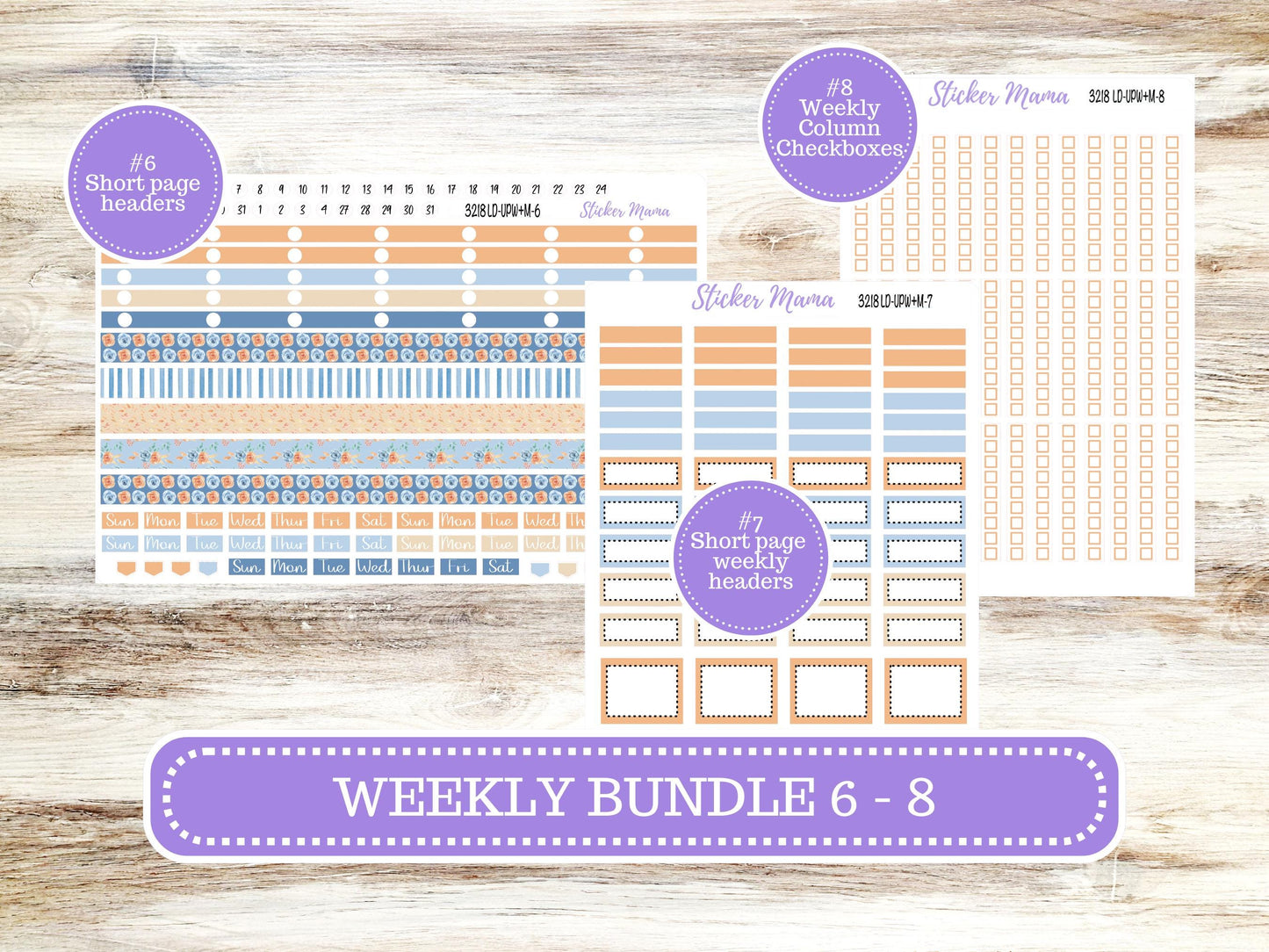 Laurel Denise Jo Planner Sticker Kit | Pop-up Week+Month | August Blossom Breeze 3218 | 5-26
