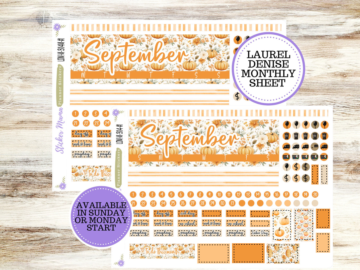 LAUREL DENISE MINI Planner Kit #3114 || Laurel Denise Kit || Laurel Denise Stickers || Laurel Denise Horizontal Vertical || September