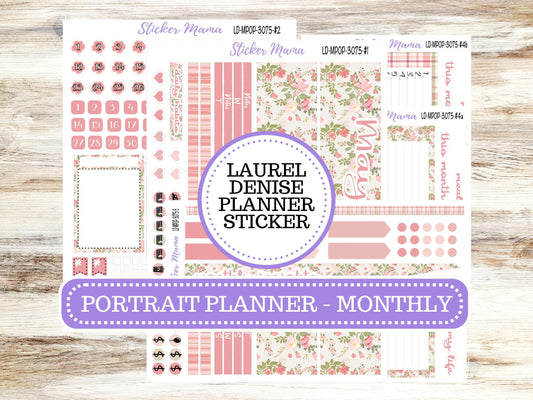 LAUREL DENISE Monthly PORTRAIT || Planner Kit #3075 || Shabby Chic Roses || Laurel Denise Kit || Laurel Denise Stickers ||  ld