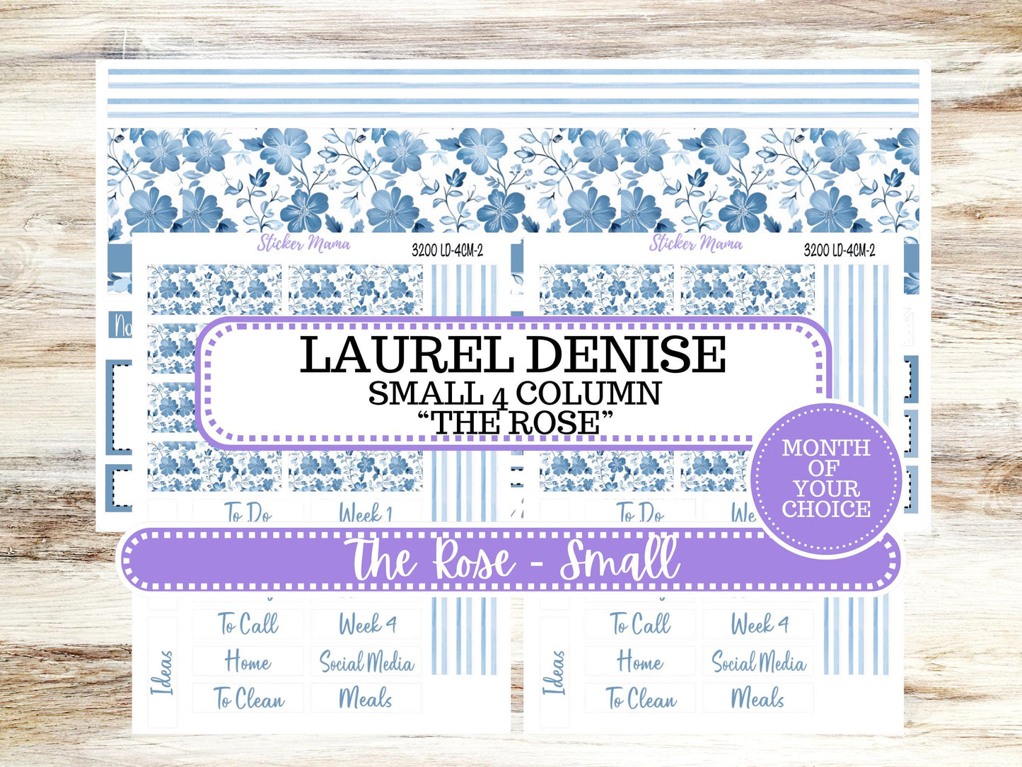 LD "Th Rose" Small || 4 COLUMN Mini (formerly the project mini)  Kit #3200 Chose Your Month || Fresh Squeeze || Project Stickers || 12-25