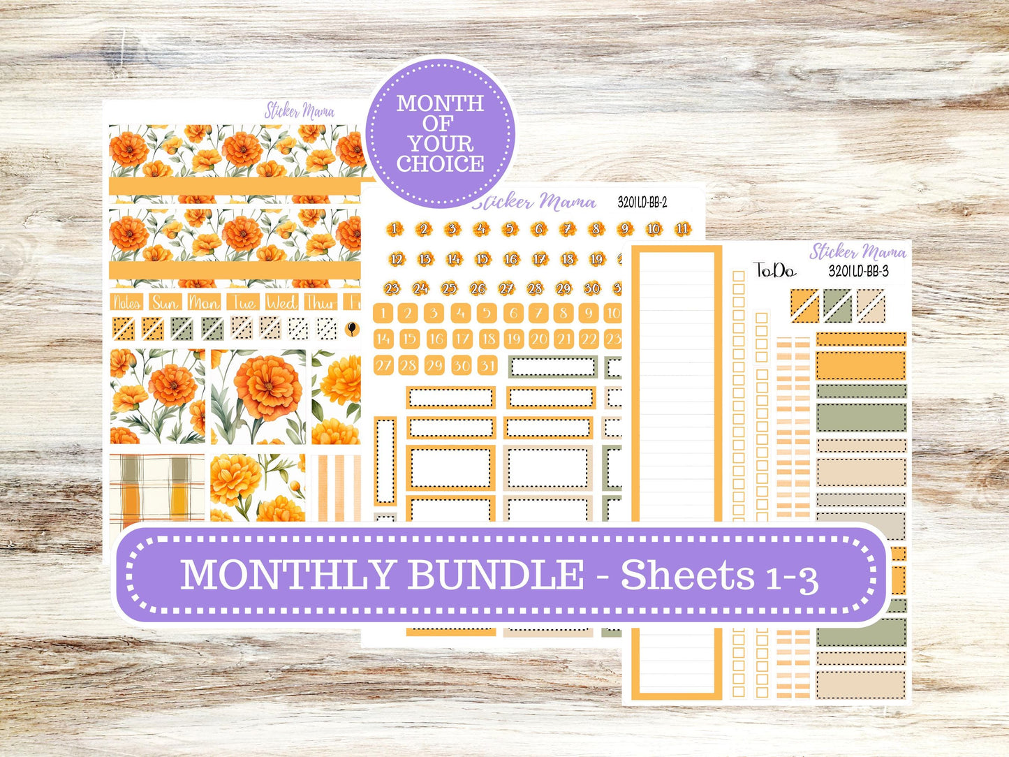 Laurel Denise Mae and Kristy Planner Sticker Kit | Book-Bound | BookBound | Undated - Month of your Choice 3201 Fall Colors | 5-26