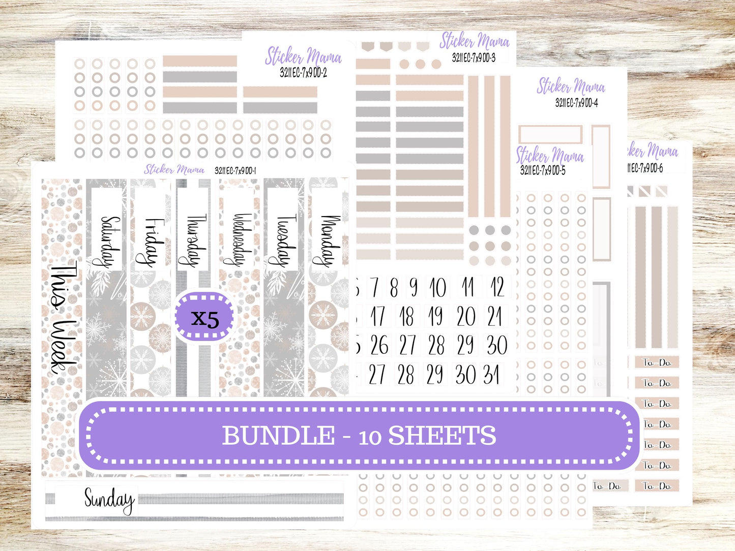 ERIN CONDREN Daily Duo Planner Kit DD-3211 || January - Pastel Wonderland || Daily Duo Planner Sticker Kit || Erin Condren ||