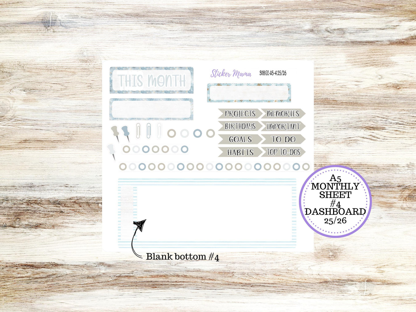 ERIN CONDRE Monthly Kit-3118 || A5 || EC A5 Stickers  || - ec January Monthly Kit - Monthly Planner Kits - Monthly Budget