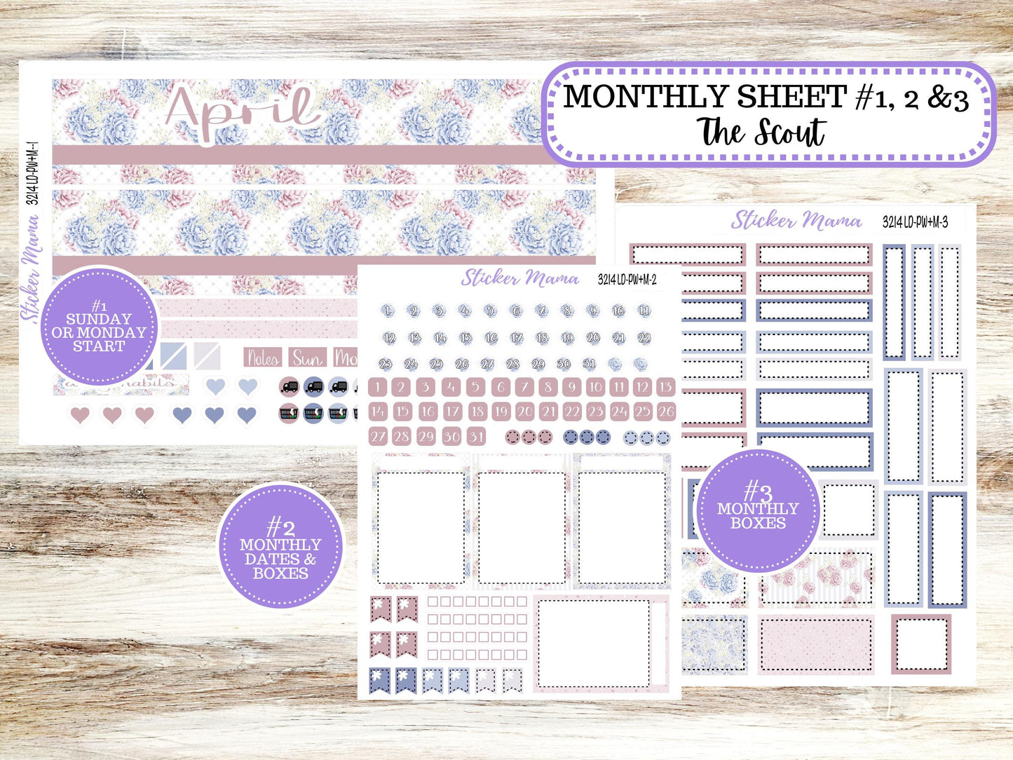 LD Large "The Scout" || PORTRAIT Weekly + Monthly Planner Kit #3214 || April Peony Palace || Laurel Denise Kit Portrait || 12-25