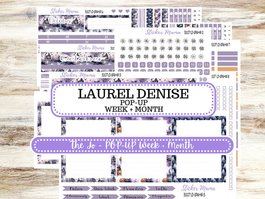 LD POP-UP Week+Month Planner Kit #3207 || The Jo || Haunted Haven || Laurel Denise Kit || Laurel Denise Stickers || Aug 25