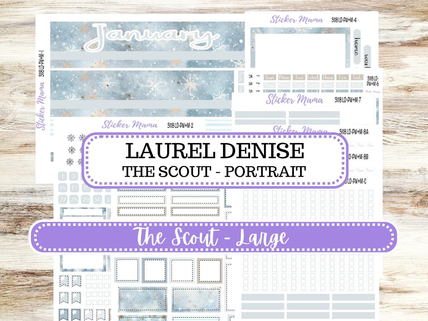 LD Large "The Scout" || PORTRAIT Weekly + Monthly Planner Kit #3118 || January || Laurel Denise Kit Portrait || || 10-25