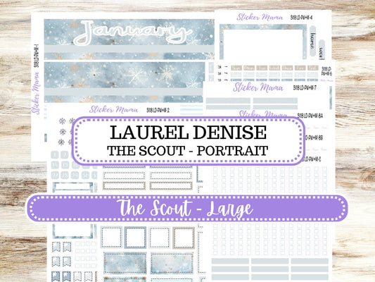 LD Large "The Scout" || PORTRAIT Weekly + Monthly Planner Kit #3118 || January || Laurel Denise Kit Portrait || || 10-25