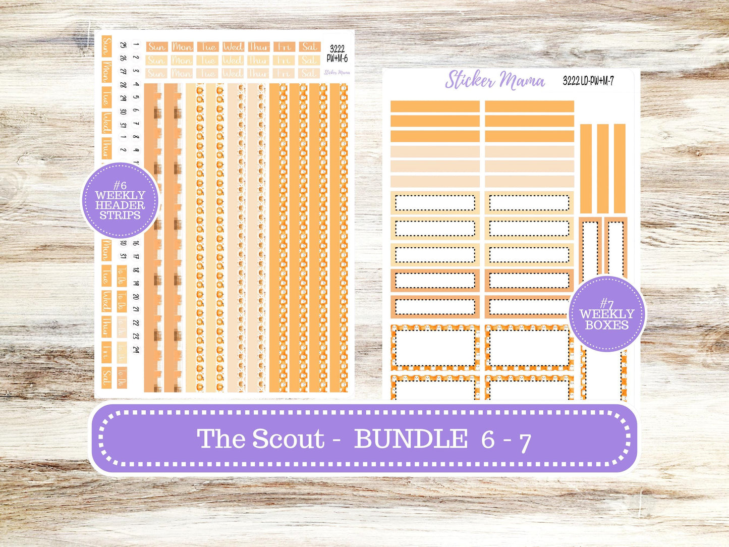 Laurel Denise Large Scout Planner Sticker Kit | Portrait Weekly + Monthly | October Cozy Ghost 3222 | 7-26