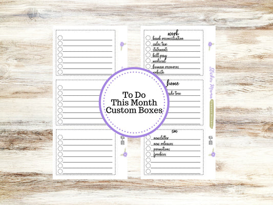 LAUREL DENISE PLANNER - To Do This Month Custom Boxes