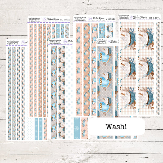W-3059 - WASHI STICKERS - Christmas Winter - Planner Stickers - Washi for Planners