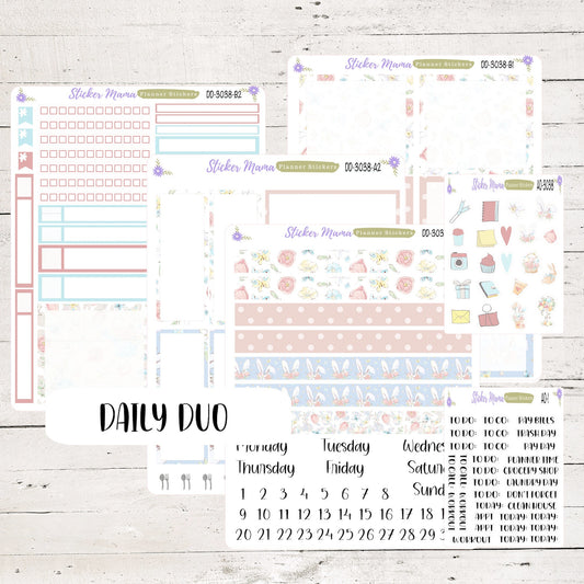 DD3038  Daily Duo 7x9 || "Easter Spring Time" || Planner Sticker || Daily Duo Kit || Daily Planner || Easter Sticker Kit