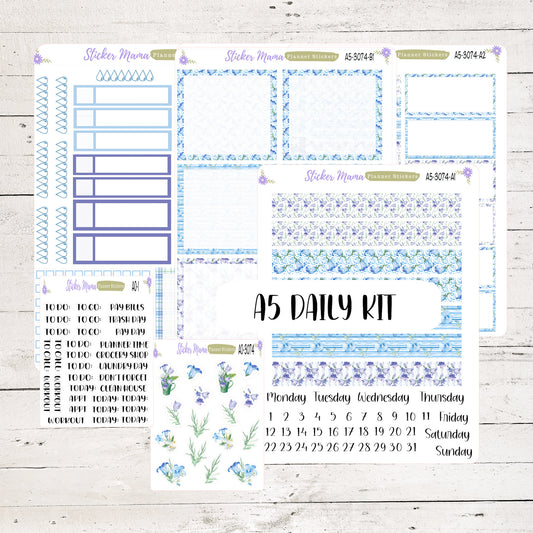 A5-3074-DD || Bellflowers || Planner Stickers || Daily Duo A5 Planner || Daily Duo Stickers - Daily Planner