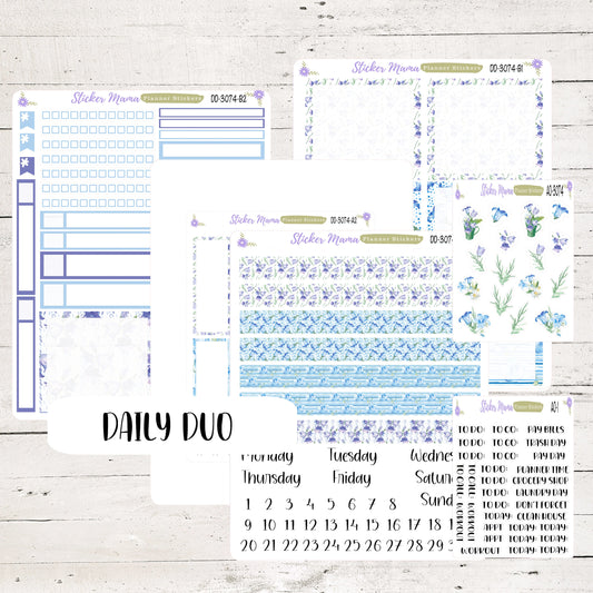 DD3074 - Daily Duo 7x9 || Bellflowers || Year Planner Stickers || Daily Duo 7x9 Planner - Daily Duo Stickers - Daily Planner