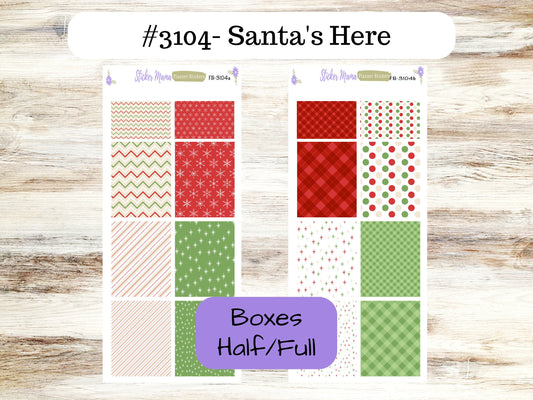 FULL BOXES-3104 || Santa's Here || Planner Stickers -|| Full Box for Planners