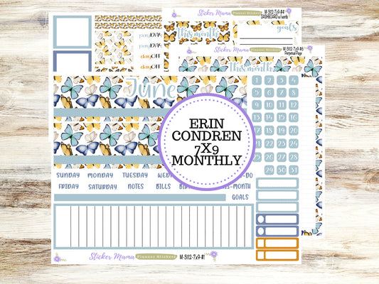 MONTHLY KIT-3112 || 7X9 || Spring Butterfly Monthly  - 7x9 ec June Monthly Kit - June Monthly Planner Kits -  Monthly Pages